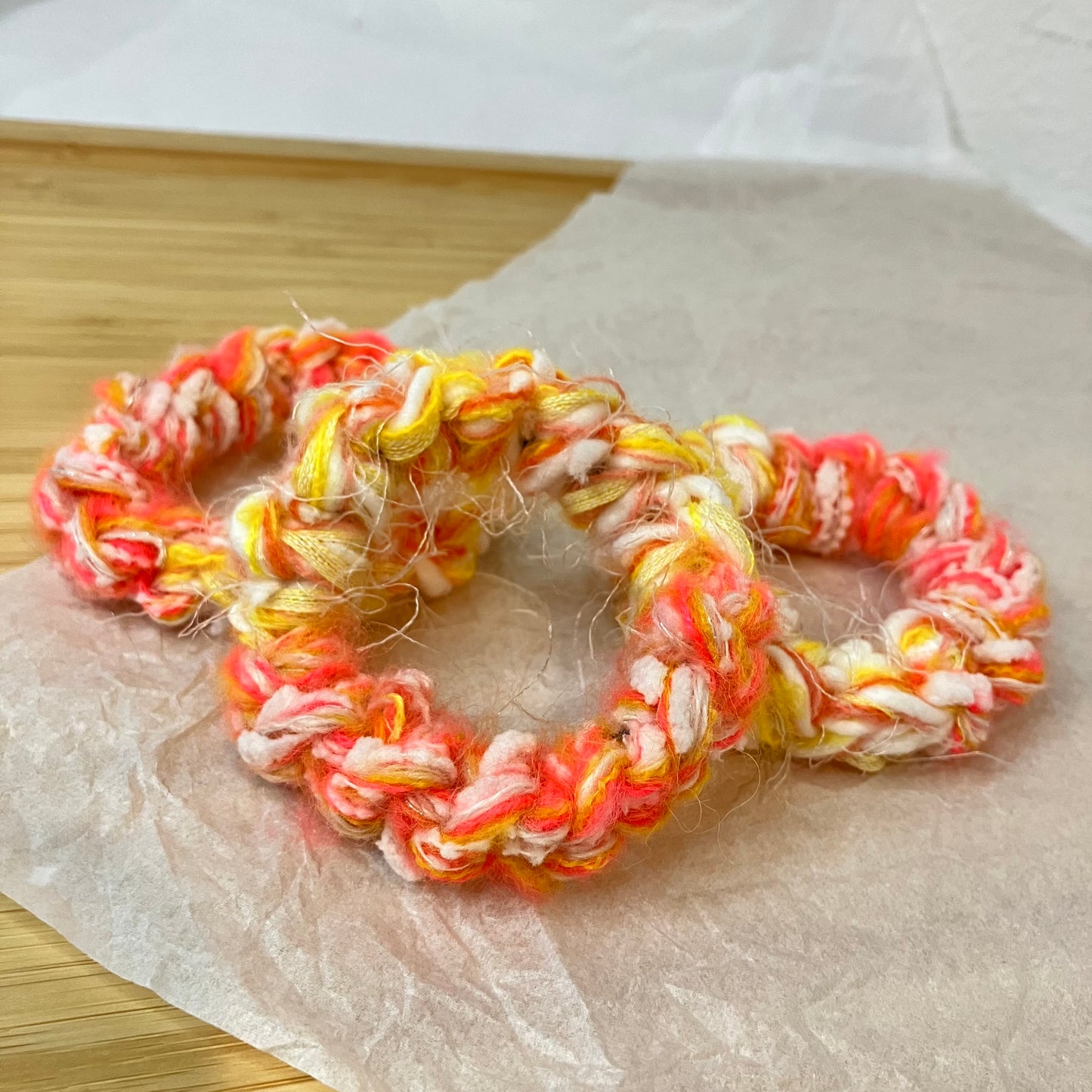 Peach Ring Crochet Scrunchies 🍑