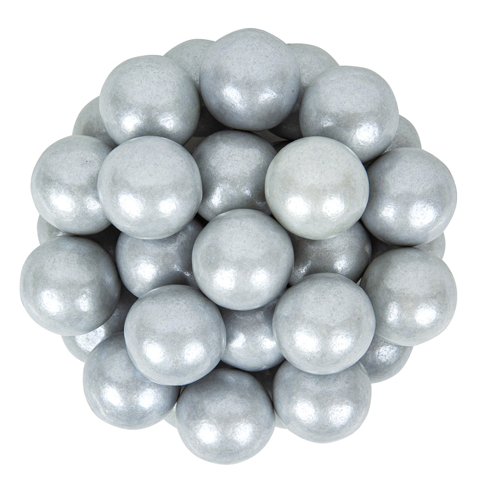 Shimmer Silver Gumballs Tutti Frutti Flavored 1in
