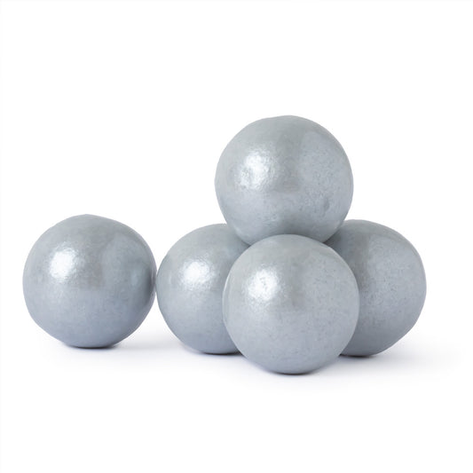 Shimmer Silver Gumballs Tutti Frutti Flavored 1in