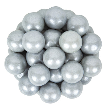 Shimmer Silver Gumballs Tutti Frutti Flavored 1in