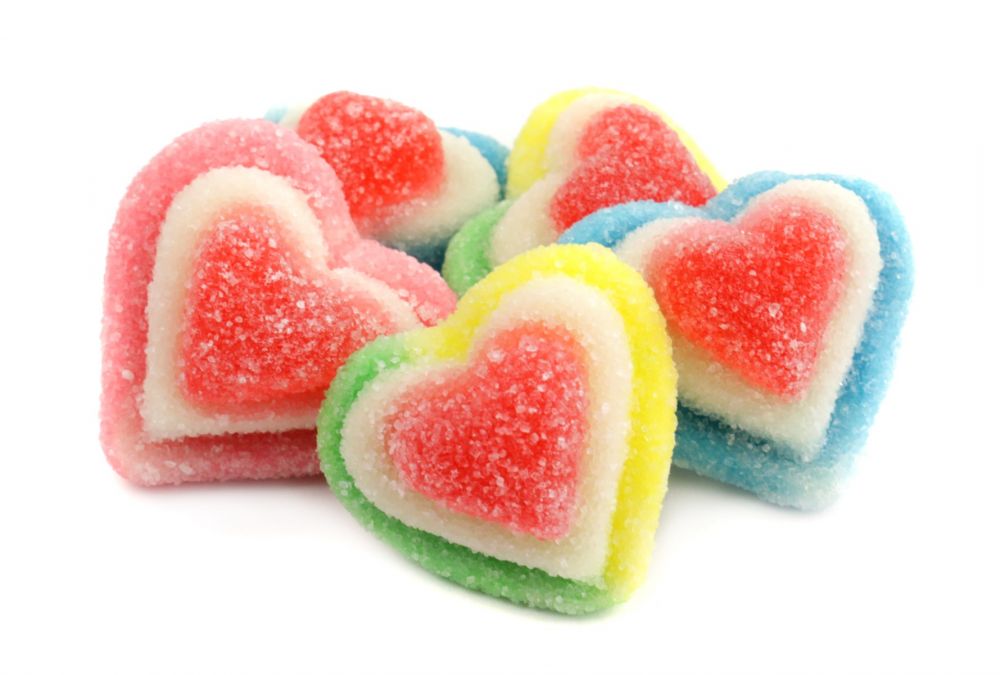 Clever Candy Rainbow Triple Layer Hearts