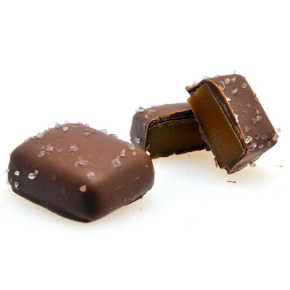 Dark Chocolate Seasalt Caramels Squares